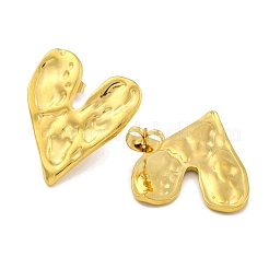 Heart Ion Plating(IP) 304 Stainless Steel Stud Earrings&nbsp;EJEW-H013-34G