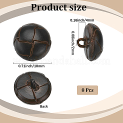 8Pcs 1-Hole Cowhide Shank Buttons&nbsp;FIND-CY0001-08B