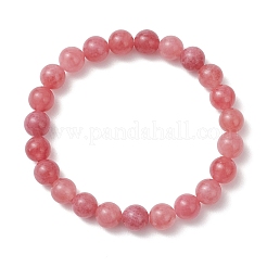 Natural Quartz Imitation Strawberry Quartz Beaded Stretch Bracelets for Women&nbsp;BJEW-JB13141