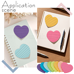 32Pcs Heart with Stripe Pattern Paper Pad Sticky Notes&nbsp;AJEW-GO0003-01