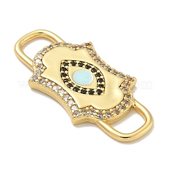 Rack Plating Brass Micro Pave Clear & Black Cubic Zirconia Eye Mask Connector Charms&nbsp;KK-L224-066G