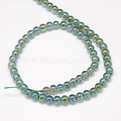 Electroplate Crystal Glass Round Beads Strands&nbsp;LS-EGLA-F037-6mm-A04