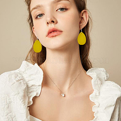 8 Pairs 8 Style Natural Wood Flat Round & Teardrop Dangle Earrings&nbsp;EJEW-FI0001-48