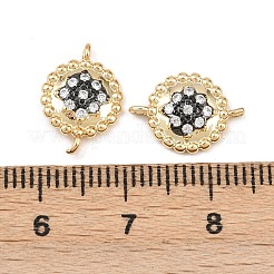 Brass Pave Clear Cubic Zirconia Connector Charms&nbsp;KK-L251-19G-02