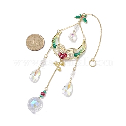 Christmas Brass Moon Hanging Ornaments&nbsp;HJEW-TA00210