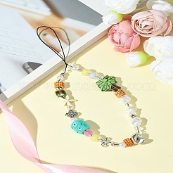 Acrylic & Resin & Porcelain & Synthetic Quartz Crystal Mobile Straps&nbsp;HJEW-FS00001