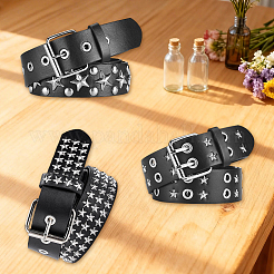 3Pcs 3 Styles Rivet PU Imitation Leather Waist Belts&nbsp;AJEW-CL0005-94