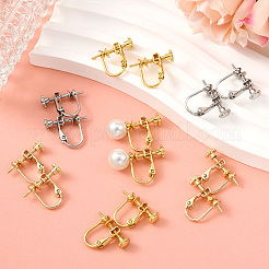 18Pcs 3 Colors Brass Clip-on Earring Findings&nbsp;KK-SC0006-61B