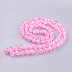 Spray Painted Crackle Glass Beads Strands&nbsp;CCG-Q001-10mm-02