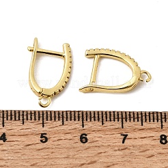 Brass Micro Pave Clear Cubic Zirconia Hoop Earring Finding&nbsp;KK-Z154-08G