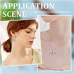DIY Blank Dome Elephant Pendant Making Kit&nbsp;DIY-SC0022-08