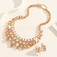 Alloy Rhinestone Stud Earrings & Necklaces Sets for Women&nbsp;WG2F80A-01