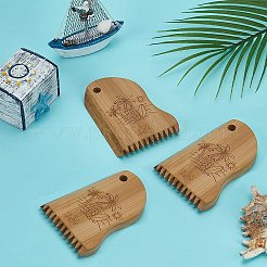 3Pcs Bamboo Surfboard Wax Comb&nbsp;DIY-FG0006-74