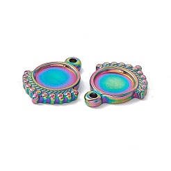 Ion Plating(IP) 304 Stainless Steel Pendant Cabochon Settings&nbsp;STAS-E169-10M