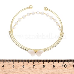 Alloy Pave Clear Cubic Zirconia 2-Strand Open Cuff Bangles for Women&nbsp;AL-CBA3C8B-14G