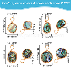 16Pcs 8 Styles Natural Abalone Shell/Paua Shell Pendants&nbsp;FIND-PH0008-89