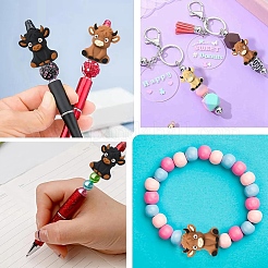 15Pcs 3 Colors Highland Cattle Silicone Beads&nbsp;SIL-YW0001-97
