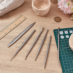 6Pcs 6 Styles Stainless Steel Polymer Clay Sculpting Detail Tool&nbsp;TOOL-FG0001-42