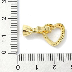 Rack Plating Brass Pave Clear Cubic Zirconia Fold Over Clasps&nbsp;KK-M282-46G