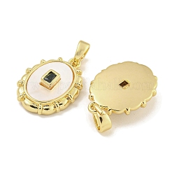 Brass with Cubic Zirconia with Sea Shell Pendants&nbsp;KK-Q820-19G