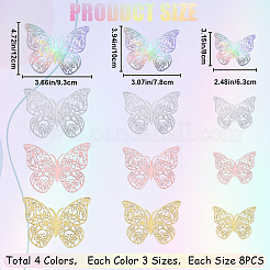 8 Sets 4 Colors PET Mirror Wall Stickers&nbsp;DIY-CP0009-15B
