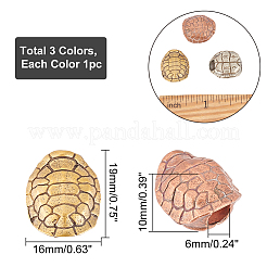 3Pcs 3 Colors Brass Beads&nbsp;FIND-AR0002-31