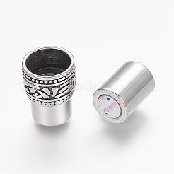 304 Stainless Steel Magnetic Clasps with Glue-in Ends&nbsp;STAS-K122-15