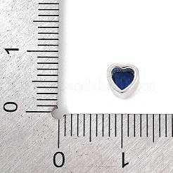 925 Sterling Silver Cubic Zirconia Heart Beads&nbsp;STER-F060-03S-02