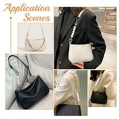 2Pcs 2 Style PU Leather & Round ABS Plastic Imitation Pearl Bag Straps Sets&nbsp;FIND-WR0009-23B