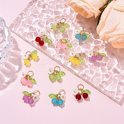 10Pcs Glass Pendants&nbsp;PALLOY-YW00093-01