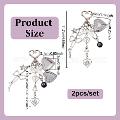 2Pcs ABS Plastic Imitation Pearl & Acrylic & Alloy Pendant Decorations&nbsp;KEYC-NB00029