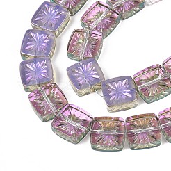 Electroplate Transparent Glass Beads Strands&nbsp;EGLA-N017-03F