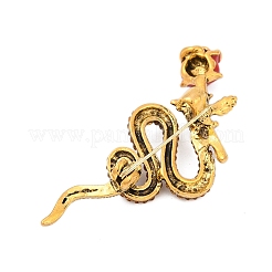 Snake with Rose Enamel Pins&nbsp;PALLOY-D361-10G