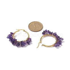 Natural Gemstone Hoop Earrings&nbsp;EJEW-JE05173