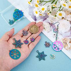 12Pcs 6 Style Rainbow Color Alloy Pendants&nbsp;FIND-SZ0005-79