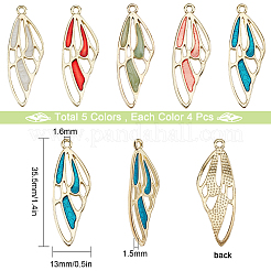 20Pcs 5 Colors Zinc Alloy Enamel Pendants&nbsp;ENAM-SC0002-62