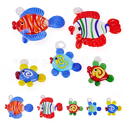 5Pcs 5 Colors Handmade Lampwork Pendants&nbsp;LAMP-TA0002-14