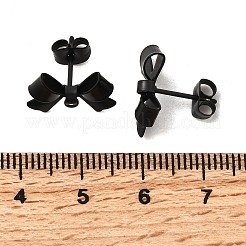 304 Stainless Steel Bowknot Stud Earring Findings&nbsp;STAS-Z159-01EB