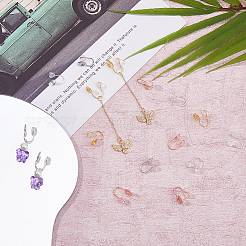 16Pcs 4 Colors Brass Vortex Clip-on Earring Findings&nbsp;FIND-FH0007-97