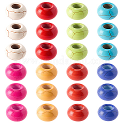 80Pcs 8 Colors Dyed Synthetic Turquoise European Beads&nbsp;SPDL-SC0001-01