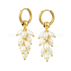 Natural Cultured Freshwater Pearl Cluster Hoop Earring for Women&nbsp;EJEW-JE07187-01