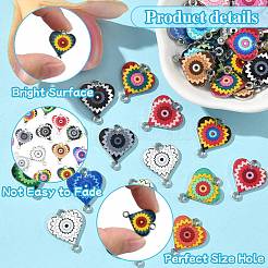 44Pcs 22 Colors Alloy Enamel Connector Charms&nbsp;ENAM-CJ0006-64
