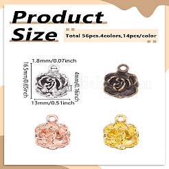 56Pcs 4 Colors Tibetan Style Alloy Pendants&nbsp;FIND-LP0003-13