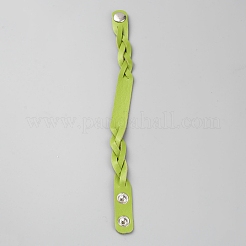 Imitation Leather Simple Plain Cord Bracelet with Buckles&nbsp;BJEW-TAC0010-01B-10
