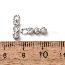 Brass Micro Pave Clear Cubic Zirconia Charms&nbsp;KK-C253-02B-P