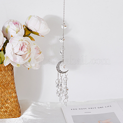 Alloy Moon Pendant Decorations&nbsp;HJEW-WH20025-04P