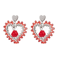 Alloy Glass Stud Earrings&nbsp;EJEW-MZ00372-01