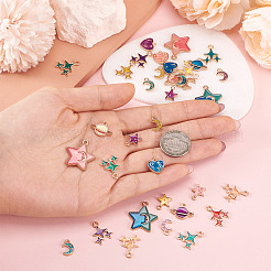 48Pcs 24 Styles Alloy Enamel Pendants&nbsp;ENAM-TA0003-16
