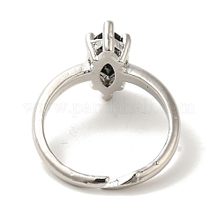 Rack Plating Brass Micro Pave Cubic Zirconia Adjustable Rings&nbsp;RJEW-H228-03P