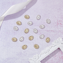 16Pcs 2 Colors Alloy Glass Rhinestone Cabochons&nbsp;MRMJ-HY0002-26